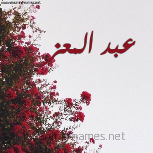 شكل 18 صوره الورد الأحمر للإسم بخط رقعة صورة اسم عبد المعز ABD-ALMoez